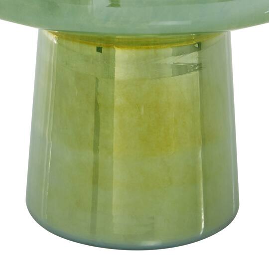 13" Green Modern Glass Vase